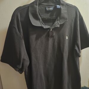 Vintage Chaps Classic Black Polo Shirt for Men